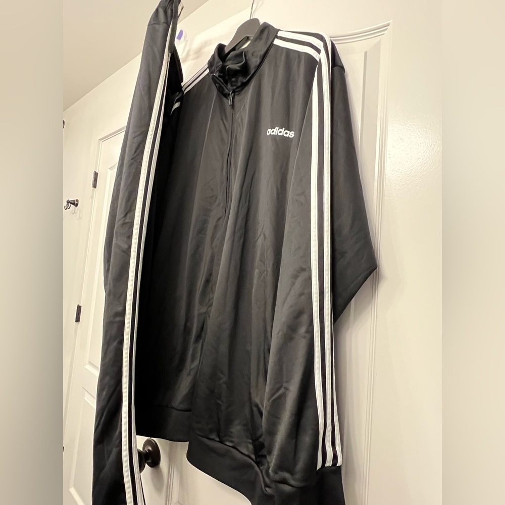Adidas Track Suite - Black & White Stripe - 4XLT